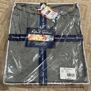 Robert Graham brand new grey heather long sleeve hoodie set size large